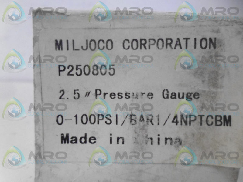 MILIJCO P250805 PRESSURE GUAGE 100PSI NSMP