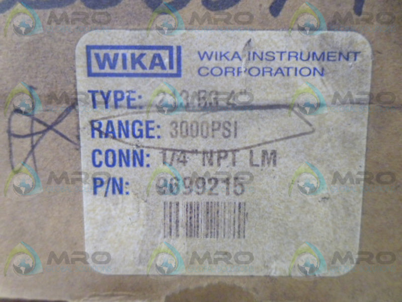 WIKA 213.53.4" 3000PSI NSMP