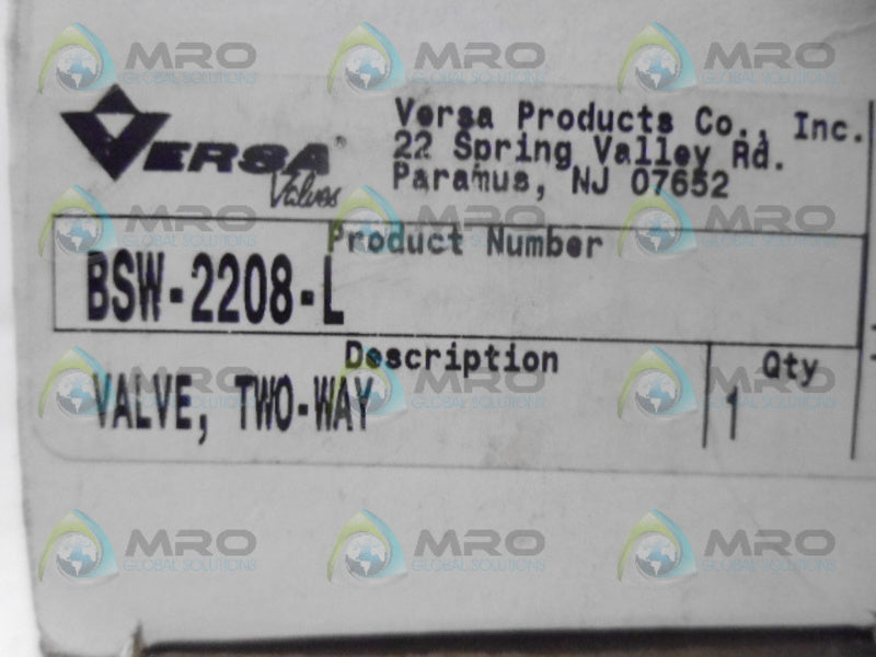 VERSA BSW-2208-L TWO-WAY VALVE NSMP