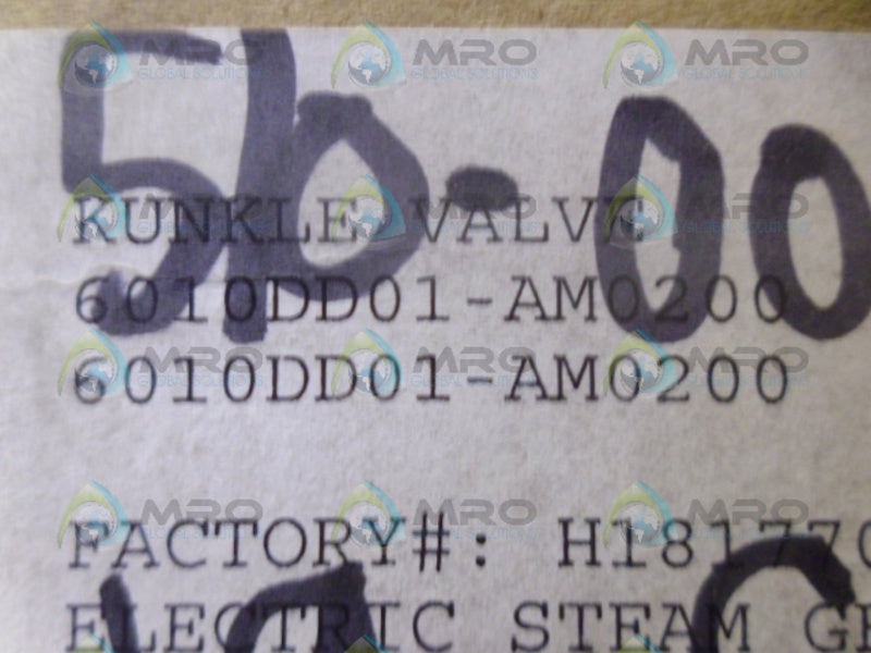 KUNKLE 6010DD01-AM0200 PRESSURE RELIEF VALVE NSMP
