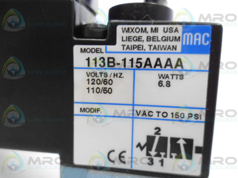 MAC 113B-115AAAA SOLENOID VALVE  NSMP