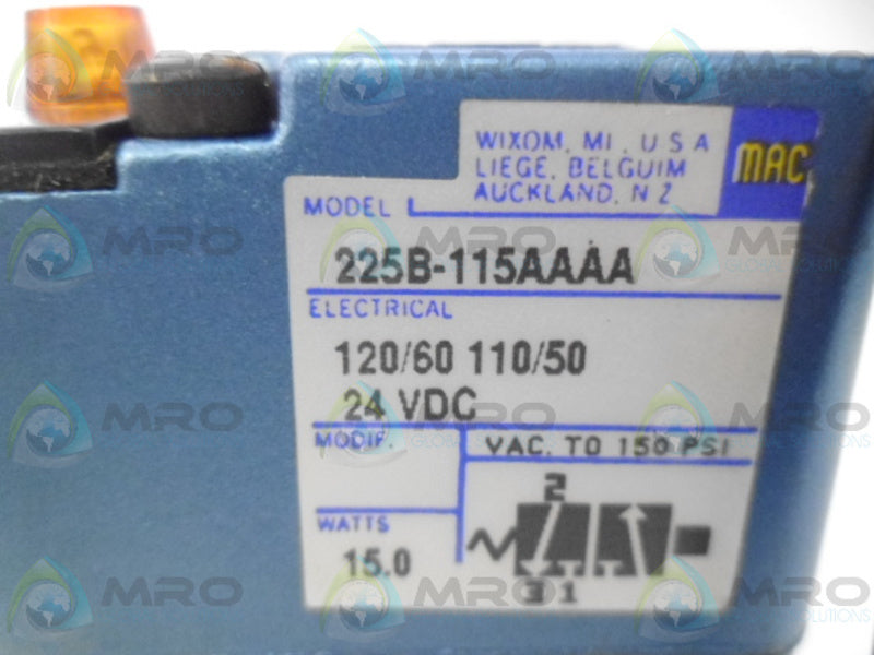 MAC 225B-115AAAA SOLENOID VALVE  NSMP
