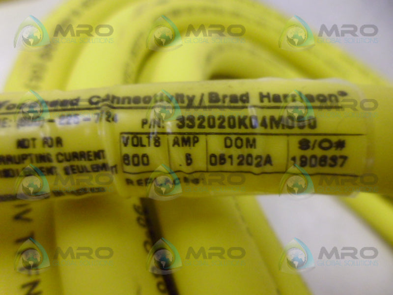 WOODHEAD 332020K04M080 CORDSET *NEW NO BOX*