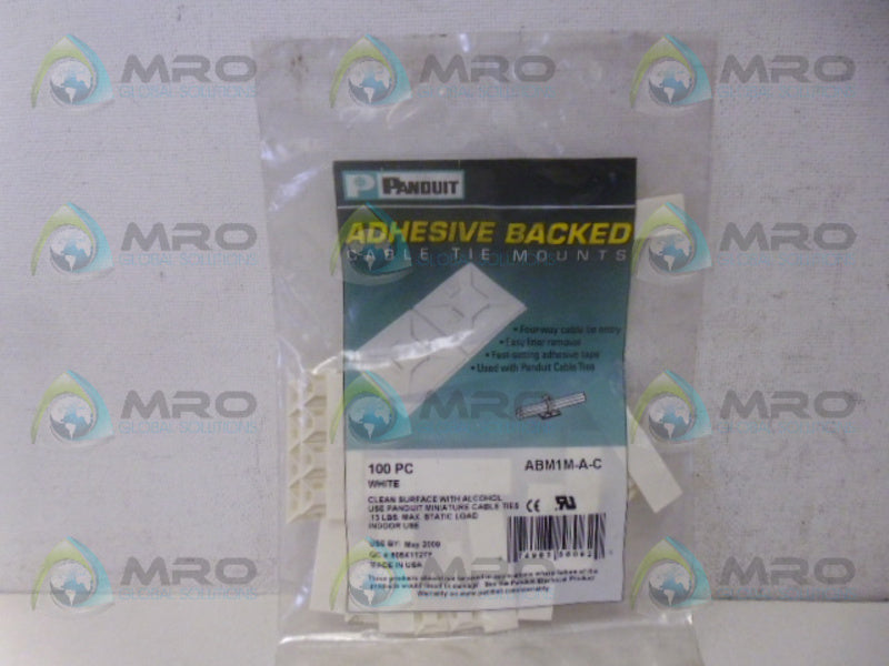 PANDUIT ABM1M-A-C CABLE TIE MOUNT (PK OF 100)*NEW IN FACTORY BAG*