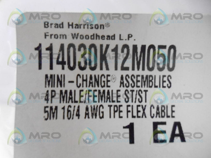 BRAD HARRISON 114030K12M050 MINI CHANGE FLEX CABLE *NEW IN FACTORY BAG*