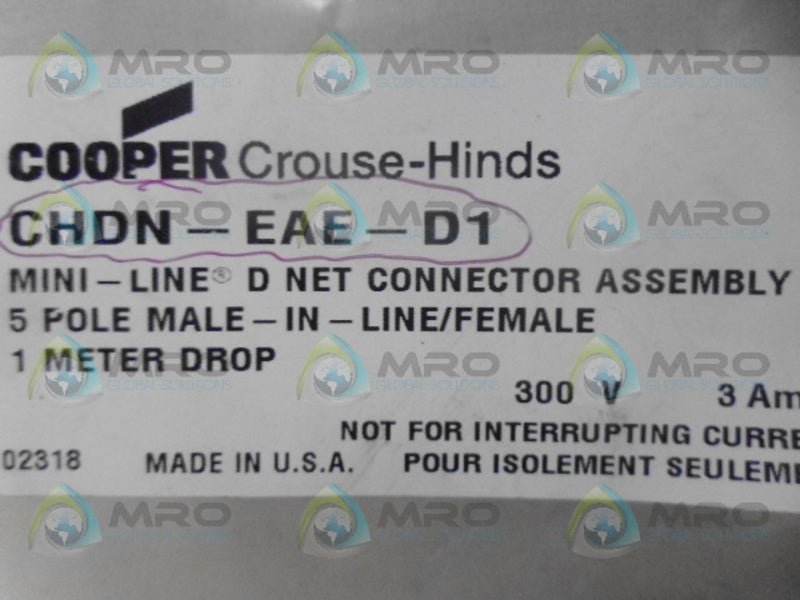 COPPER CROUSE-HINDS CHDN-EAE-D1 CONNECTOR ASSEMBLY *NEW IN FACTORY BAG*