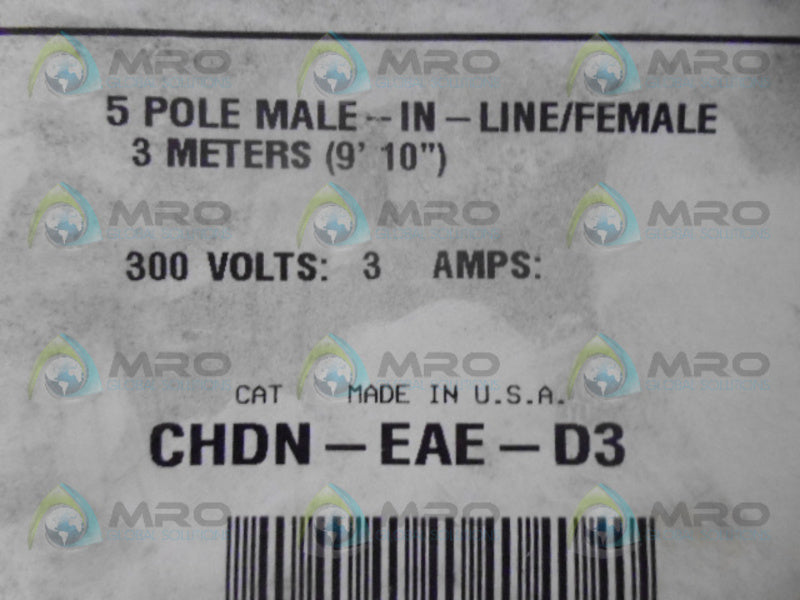 COPPER CROUSE-HINDS CHDN-EAE-D3 CABLE ASSEMBLY *NEW IN FACTORY BAG*