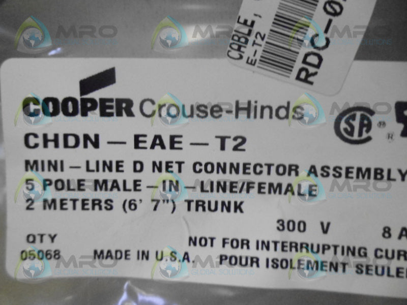 COPPER CROUSE-HINDS CHDN-EAE-T2 CONNECTOR ASSEMBLY *NEW IN FACTORY BAG*