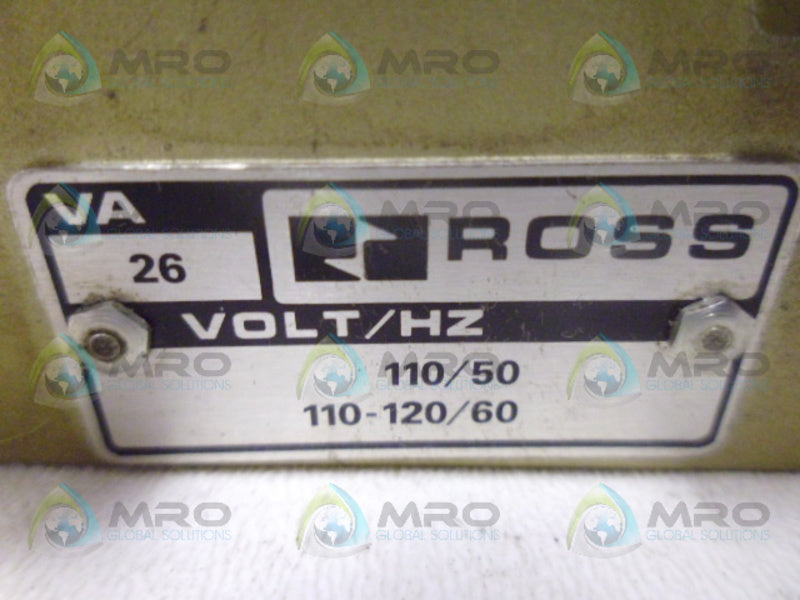 ROSS VA 26 SOLENOID VALVE W/ FILTER (AS PICTURED) *USED*