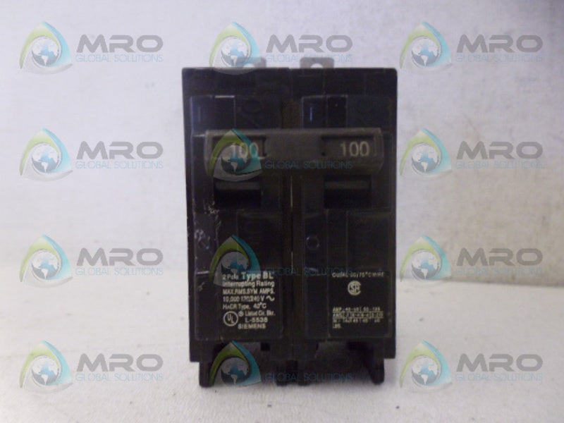 SIEMENS BL2100 CIRCUIT BREAKER *USED*