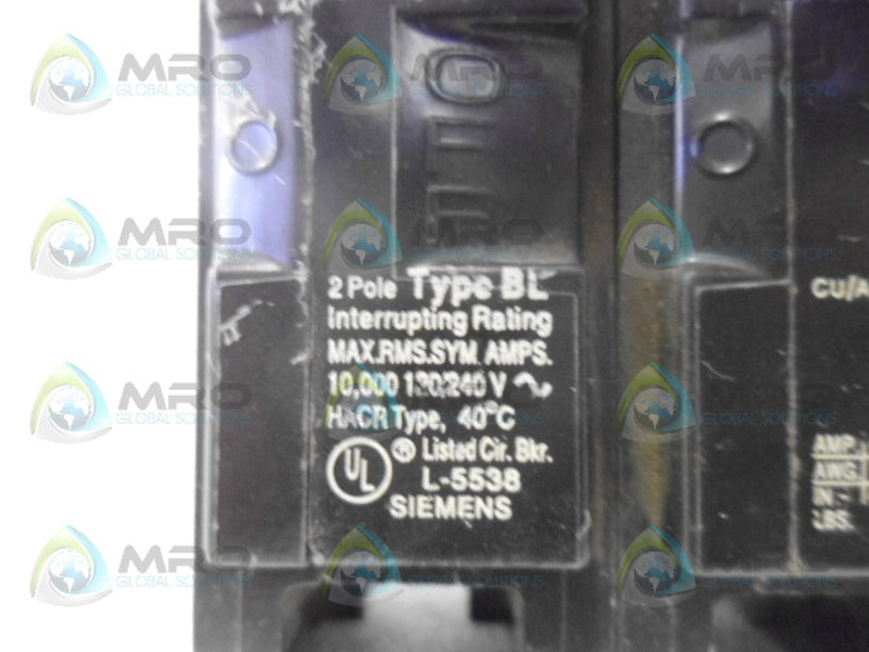 SIEMENS BL2100 CIRCUIT BREAKER *USED*