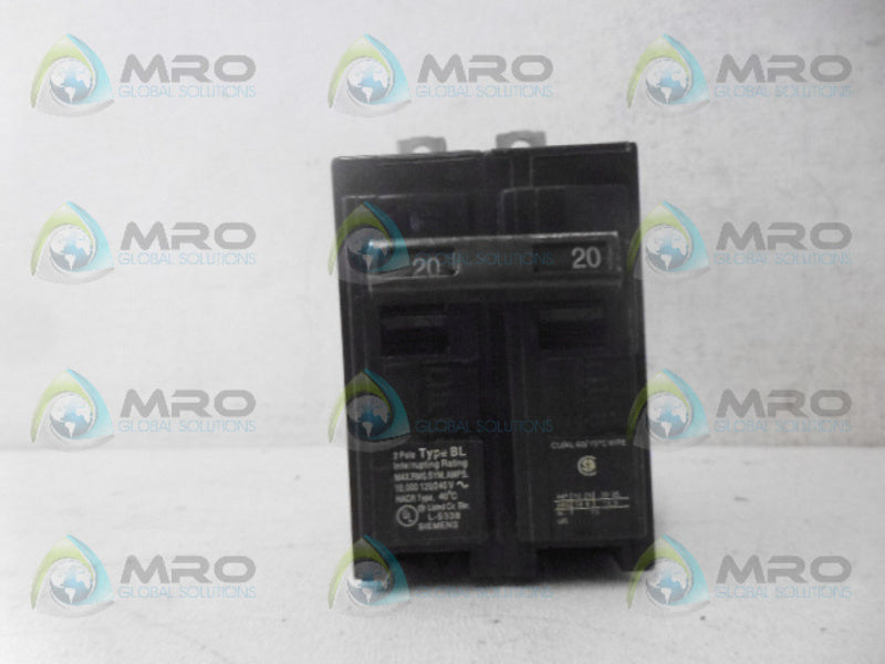 SIEMENS BL220 CIRCUIT BREAKER *USED*