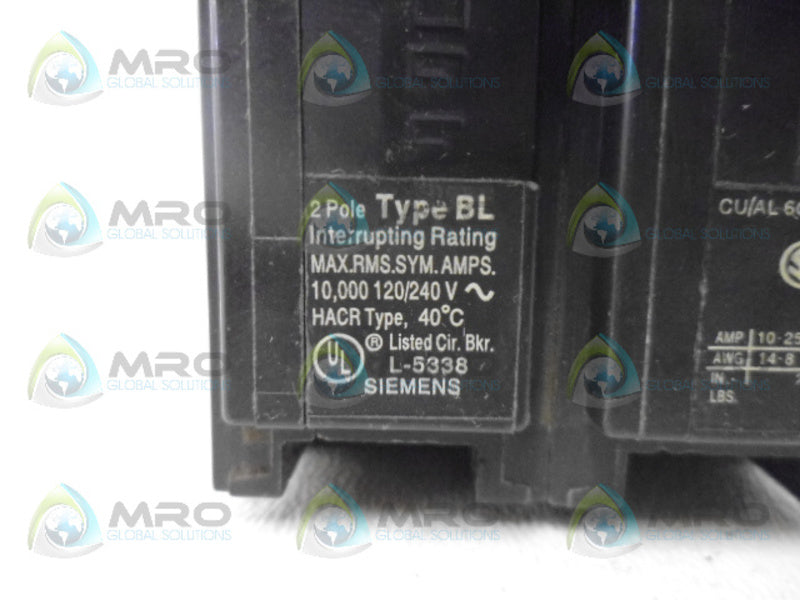 SIEMENS BL220 CIRCUIT BREAKER *USED*