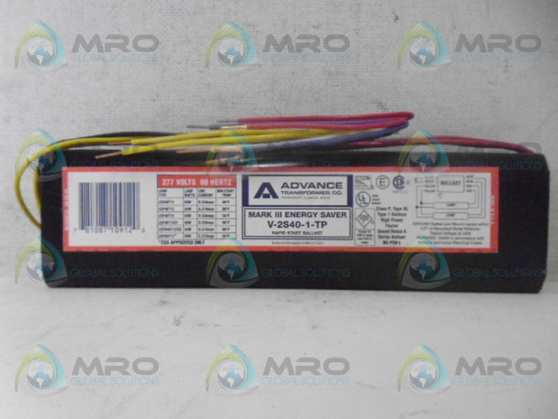 A ADVANCE V-2S40-TP BALLAST 227V *NEW IN BOX*