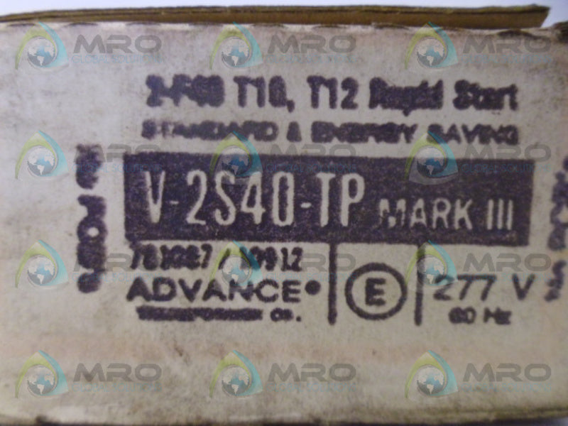 A ADVANCE V-2S40-TP BALLAST 227V *NEW IN BOX*