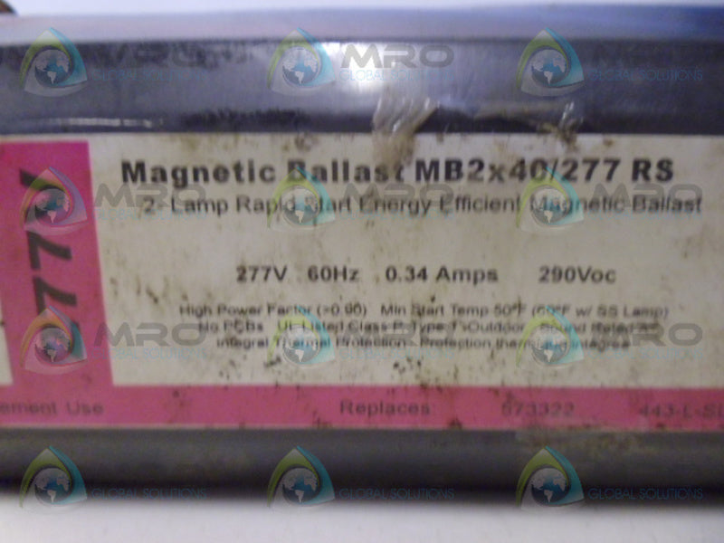 SYLVANIA MB2X40/277 RS BALLAST 277V NSMP
