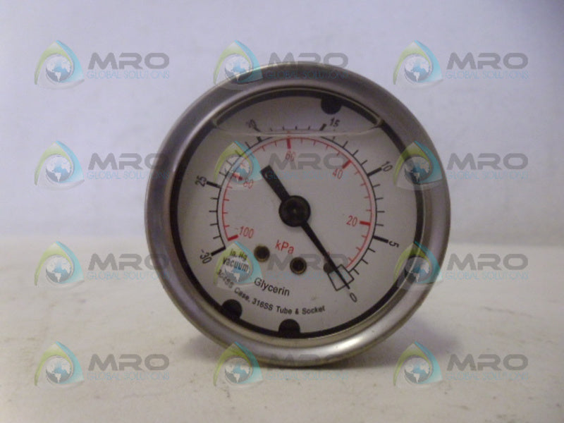WIKA 316SS PRESSURE GUAGE (AS PICTURED) NSNP