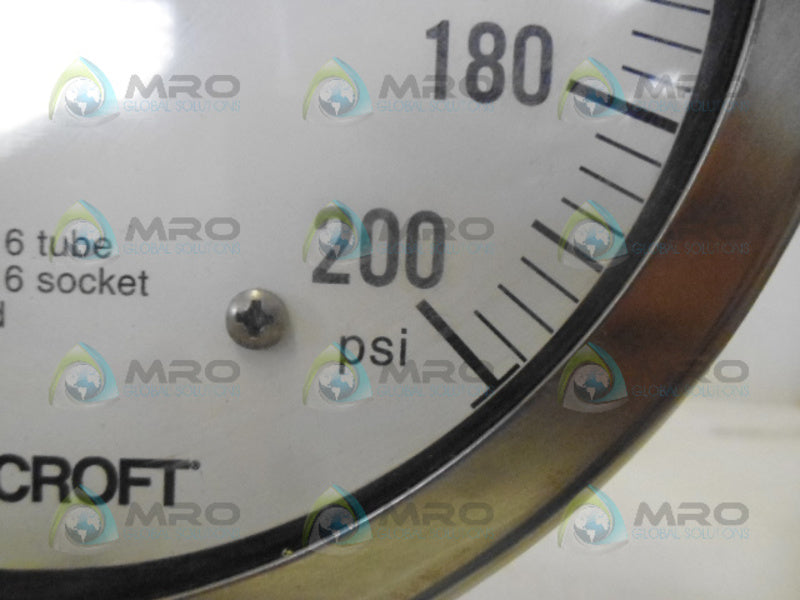 ASHCROFT AISI316 PRESSURE GUAGE  200PSI NSNP