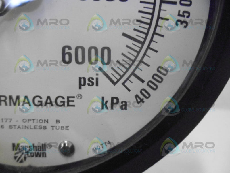 MARSHALL TOWN 316 PRESSURE GUAGE 6000PSI NSNP
