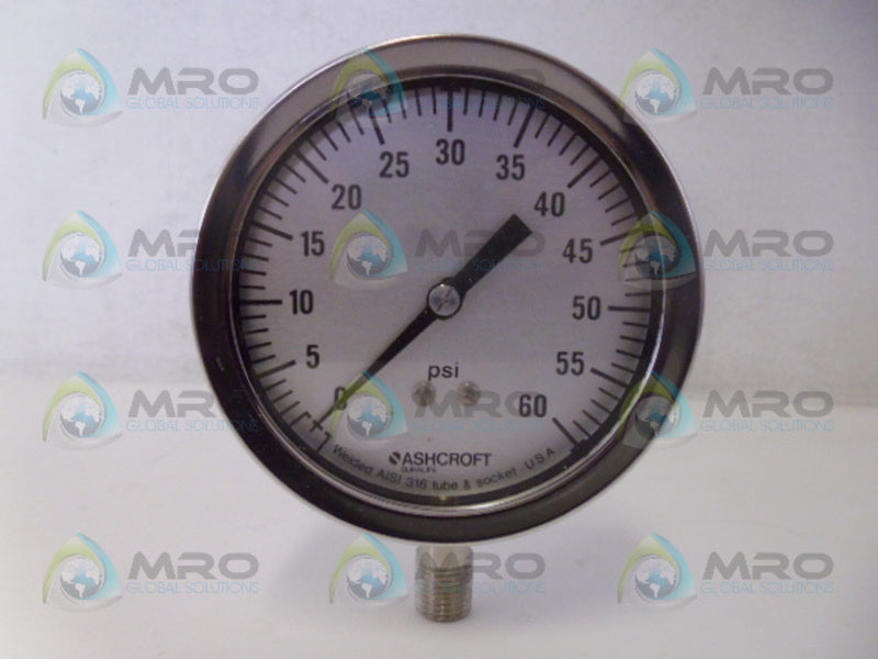 ASHCROFT 35-1009-SW-02L-60 GUAGE 60PSI NSMP