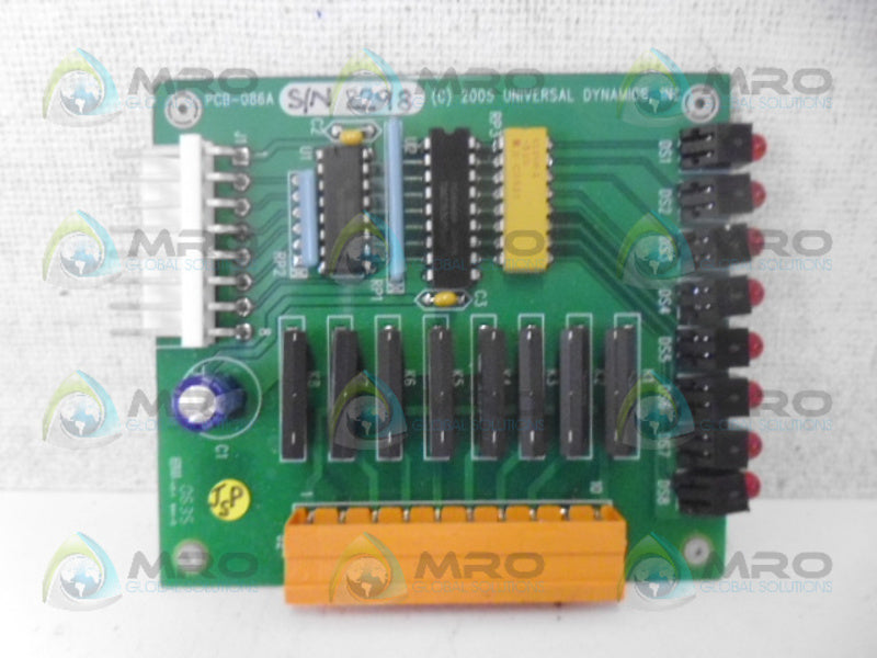 UNIVERSAL DYNAMICS PCB-086A DISPLAY CARD UNMP