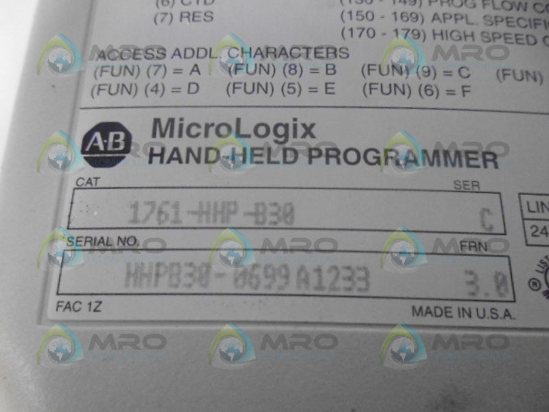 ALLEN BRADLEY 1761-HHP-B30 SER. C NSMP
