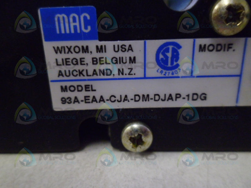 MAC 93A-EAA-CJA-DM-DJAP-1DG SOLENOID VALVE  NSNP