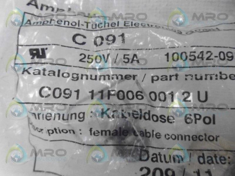 AMPHENOL C091-11F06-001-2-U CONNECTOR NSMP