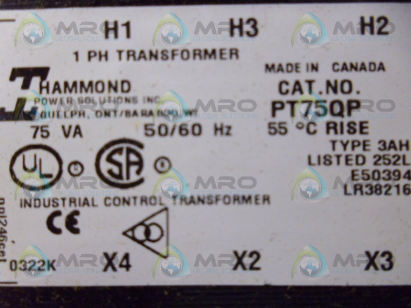HAMMOND PT75QP TRANSFORMER NSMP