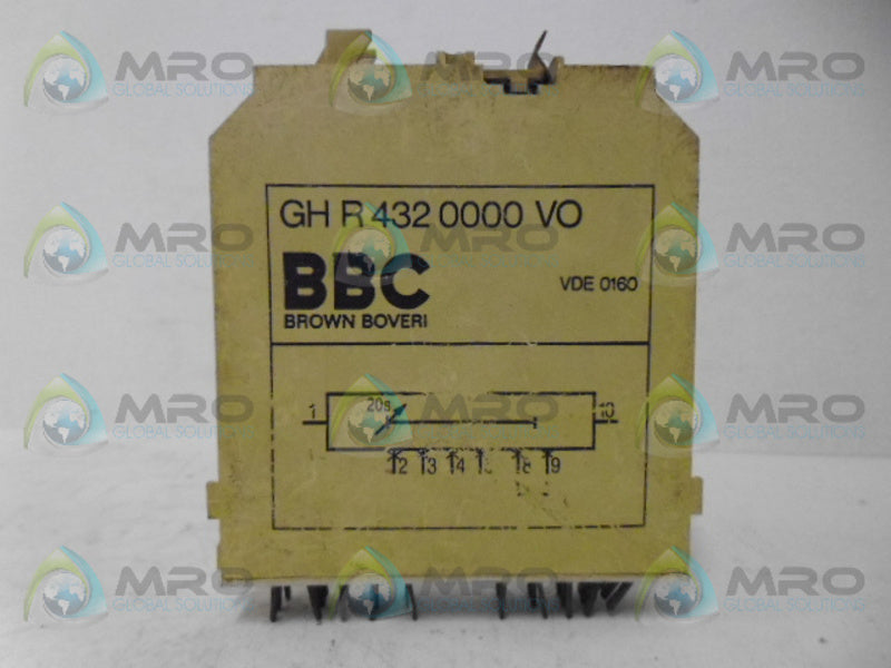BROWN BOVERI GHR4320000VO TIME DELAY MODULE UNMP