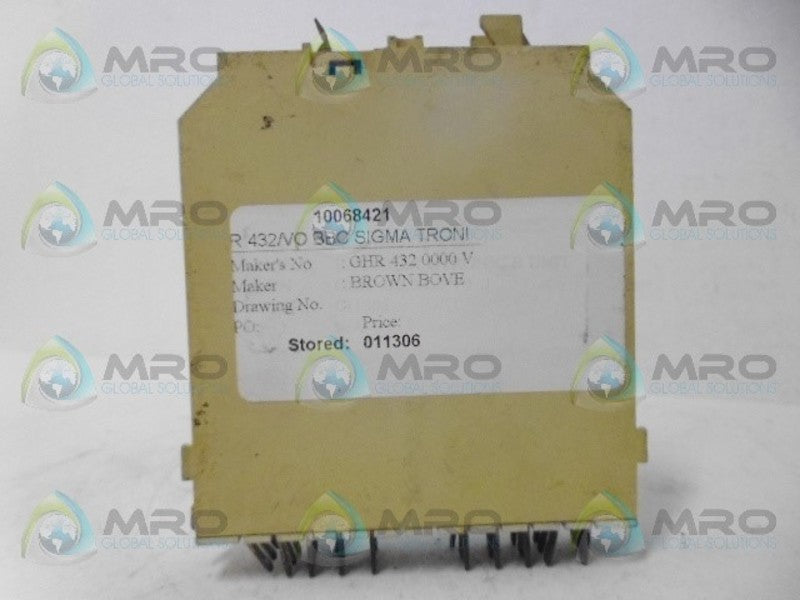 BROWN BOVERI GHR4320000VO TIME DELAY MODULE UNMP