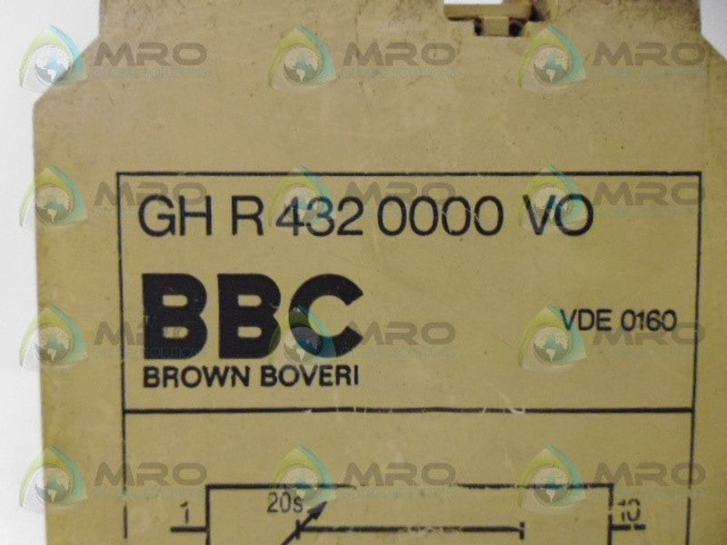 BROWN BOVERI GHR4320000VO TIME DELAY MODULE UNMP