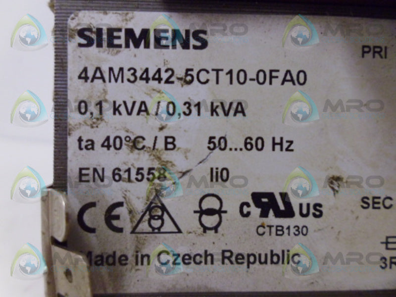 SIEMENS 4AM3442-5CT10-0FA0 TRANSFORMER NSNP