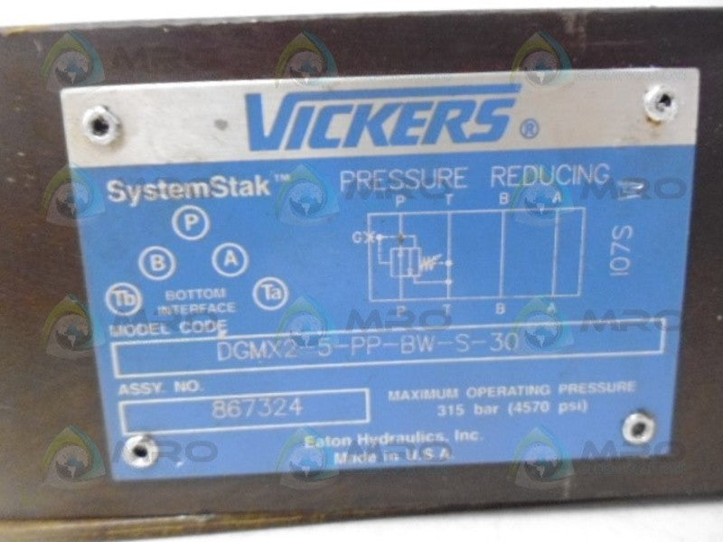 VICKERS DGMX2-5-PP-BW-S-30 SOLENOID PRESSURE REDUCING VALVE  NSNP
