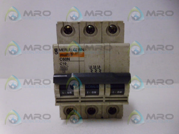 MERLIN GERIN C60N C10 CIRCUIT BREAKER 3P 10A UNMP