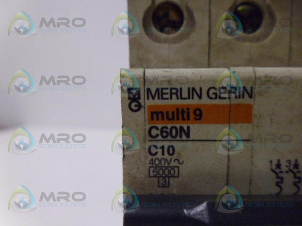 MERLIN GERIN C60N C10 CIRCUIT BREAKER 3P 10A UNMP