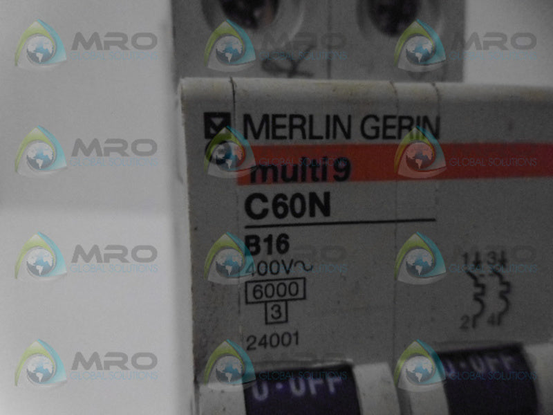MERLIN GERIN C60N B16 CIRCUIT BREAKER 2P 16A UNMP