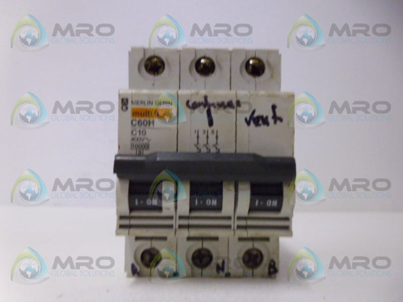 MERLIN GERIN C60H C10 CIRCUIT BREAKER 3P 10A UNMP