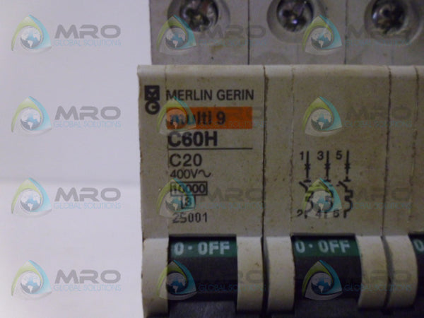 MERLIN GERIN C60H C20 CIRCUIT BREAKER 3P 20A UNMP