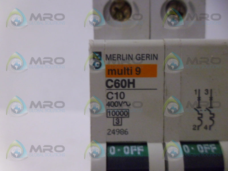 MERLIN GERIN C60H C10 CIRCUIT BREAKER 2P 10A UNMP