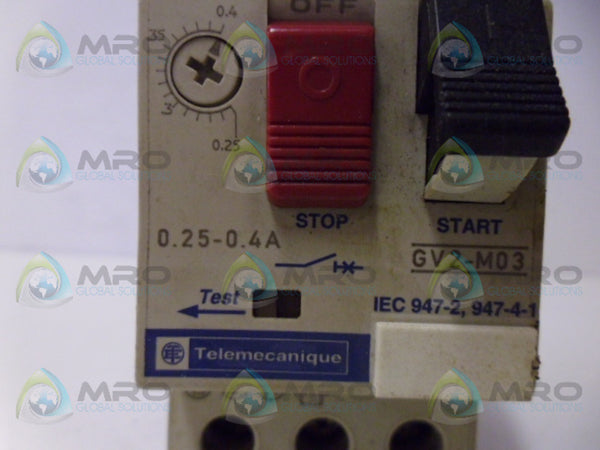 TELEMECANIQUE GV2-M03 MOTOR CIRCUIT BREAKER UNMP