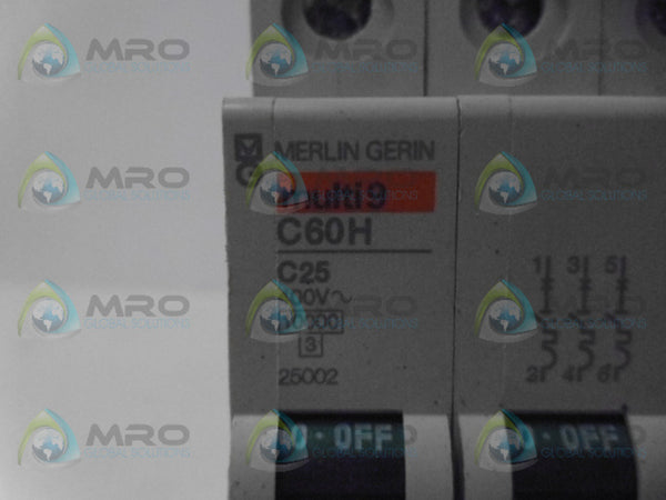 MERLIN GERIN C60H C25 CIRCUIT BREAKER 3P 25A UNMP