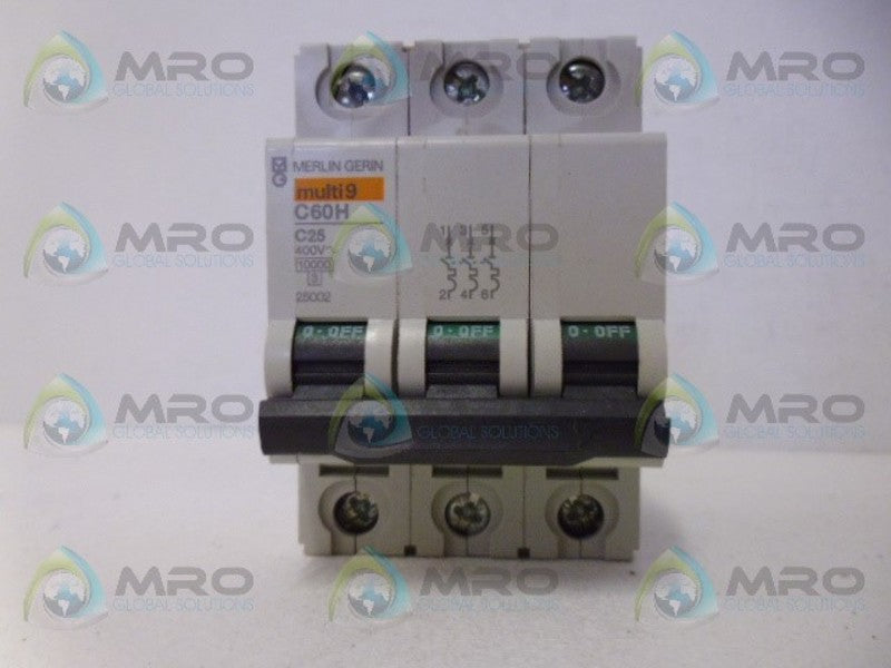 MERLIN GERIN C60H C25 CIRCUIT BREAKER 3P 25A NSNP