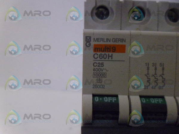 MERLIN GERIN C60H C25 CIRCUIT BREAKER 3P 25A NSNP