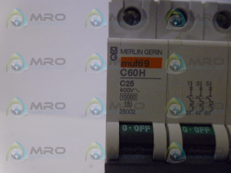 MERLIN GERIN C60H C25 CIRCUIT BREAKER 3P 25A NSNP