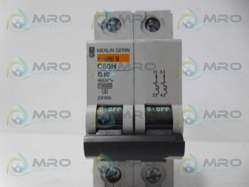 MERLIN GERIN C60H C10 CIRCUIT BREAKER 2P 10A NSNP