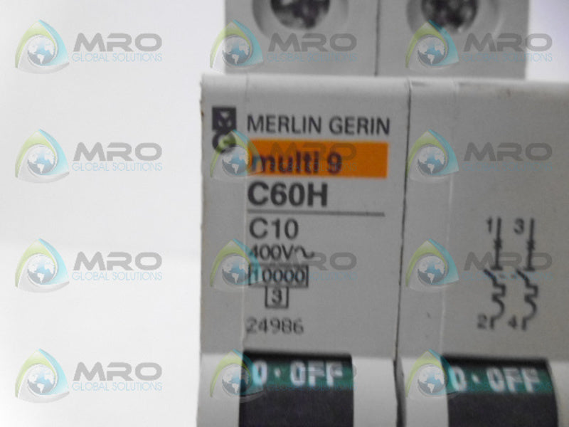 MERLIN GERIN C60H C10 CIRCUIT BREAKER 2P 10A NSNP