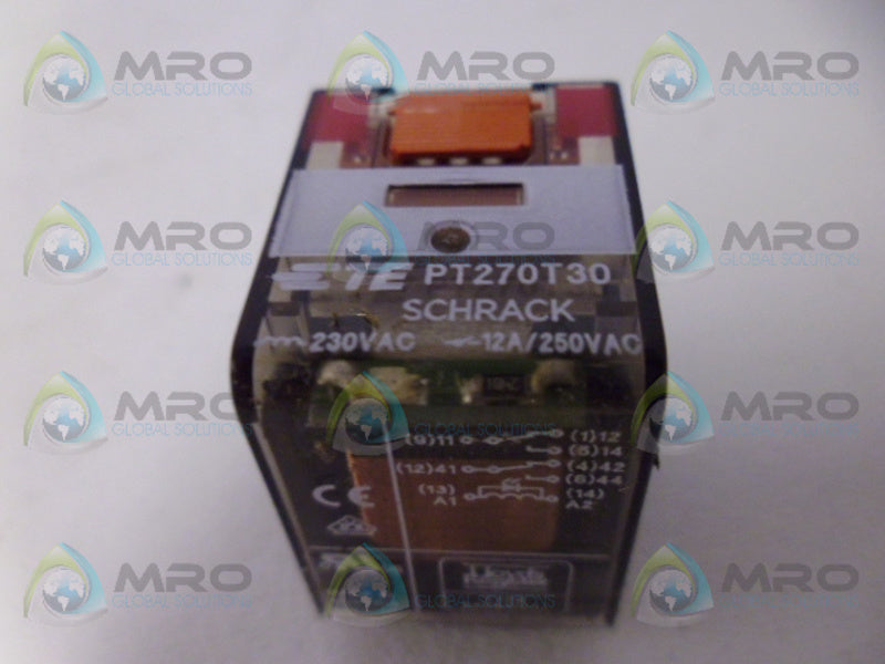 SCHRACK PT270T30 RELAY 230VAC UNMP