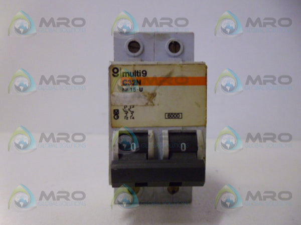 MERLIN GERIN C32N CIRCUIT BREAKER 2P 32A UNMP