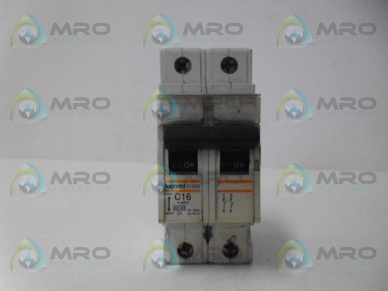 LEGRAND 09135 C16 CIRCUIT BREAKER 2P 16A UNMP